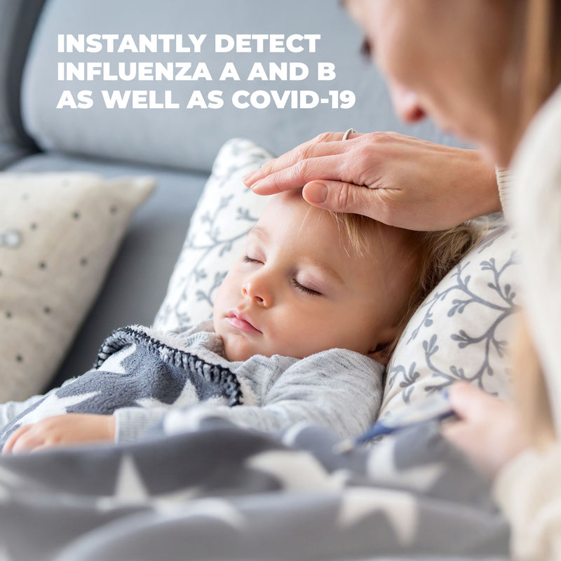 1 Pack - WELLlife COVID-19/Influenza A&B at Home Self Test | FDA Authorized Easy-to-Use OTC Flu & Covid Home Test, Fast 10-Min Results with Non-Invasive Nasal Swab