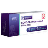 2 Pack - WELLlife COVID-19/Influenza A&B at Home Self Test | FDA Authorized Easy-to-Use OTC Flu & Covid Home Test, Fast 10-Min Results with Non-Invasive Nasal Swab