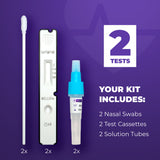 2 Pack - WELLlife COVID-19/Influenza A&B at Home Self Test | FDA Authorized Easy-to-Use OTC Flu & Covid Home Test, Fast 10-Min Results with Non-Invasive Nasal Swab