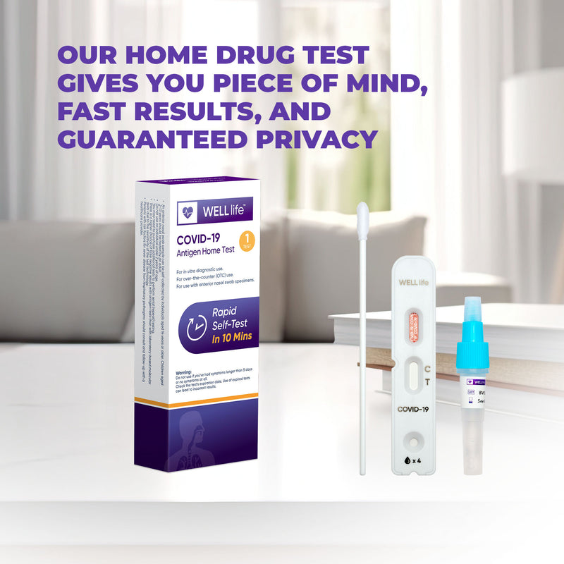 1 Pack - WELLlife COVID-19 at Home Self Test | Results in 10 Minutes, FDA Authorized COVID Home Test, with Non-invasive Nasal Swab, Easy to Use & No Discomfort