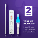 2 Pack - WELLlife COVID-19 at Home Self Test | Results in 10 Minutes, FDA Authorized COVID Home Test, with Non-invasive Nasal Swab, Easy to Use & No Discomfort