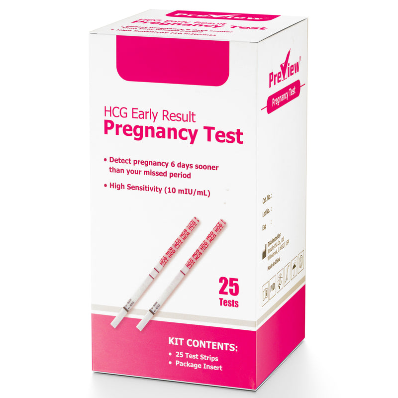 Pregnancy Test Strips with Urine Cups, 25 Count Individually Wrapped hCG  Early Detection Home Test, Rapid Early Pregnancy Tests 25mIU/mL